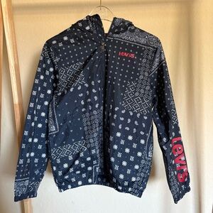 Levi's Kids Navy Bandana Print Raincoat